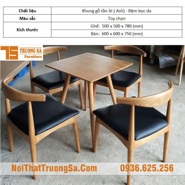 bàn ghế gỗ cà phê giá rẻ TS177