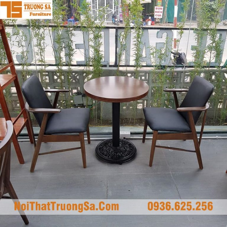 Bộ bàn ghế gỗ quán cafe TS325 | Bàn ghế cà phê đẹp | Siêu Thị Bàn Ghế