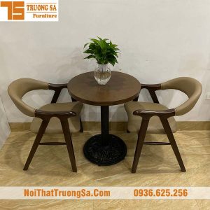 bộ bàn ghế cafe bằng gỗ TS337
