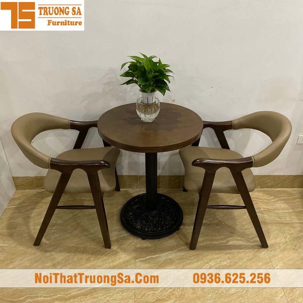 bộ bàn ghế cafe bằng gỗ TS337