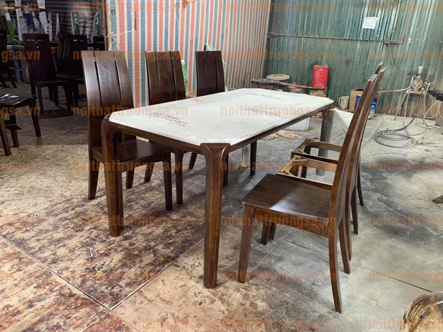 Bộ bàn ăn 6 ghế gỗ sồi TS386