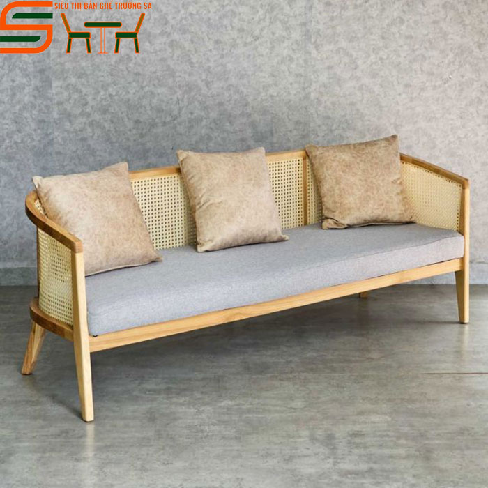 Ghế Sofa Cafe băng dài STSF12 khung gỗ tần bì