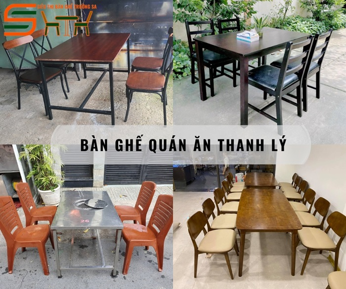 20+ bộ bàn ghế quán ăn thanh lý giá rẻ cực sốc tại Hà Nội