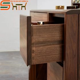 Bàn trang điểm STTD08 gỗ sồi kết hợp tủ đồ