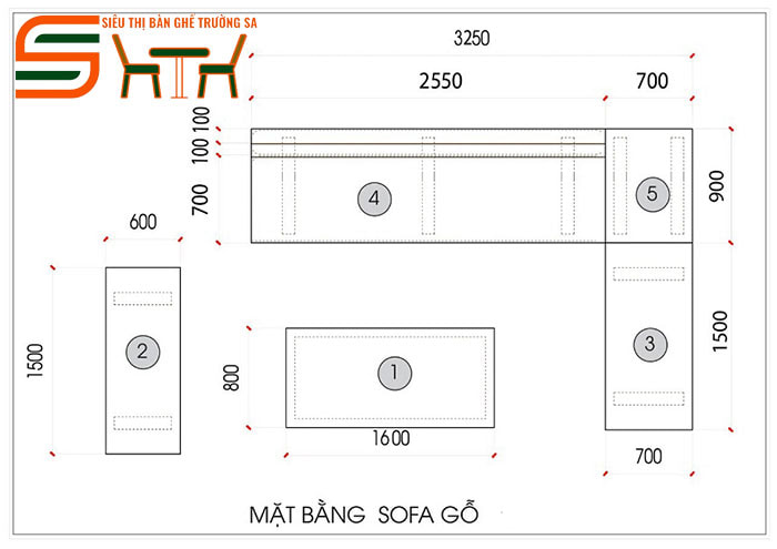 [#2024] Kích thước Sofa gỗ nguyên khối thông dụng nhất