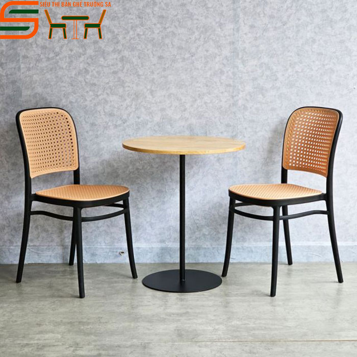 Bộ bàn ghế Cafe STCF04 - mặt bàn tròn