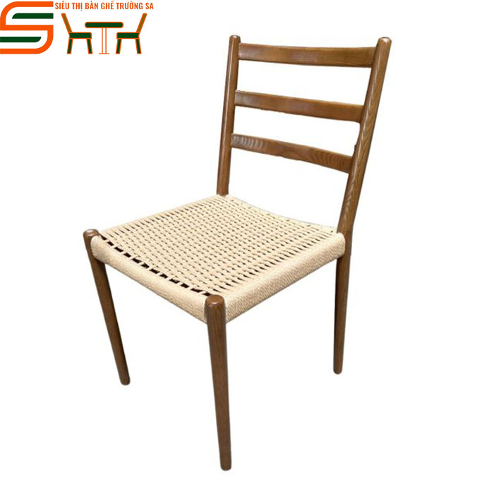 Ghế gỗ tần bì 3 nan ST20 đan dây