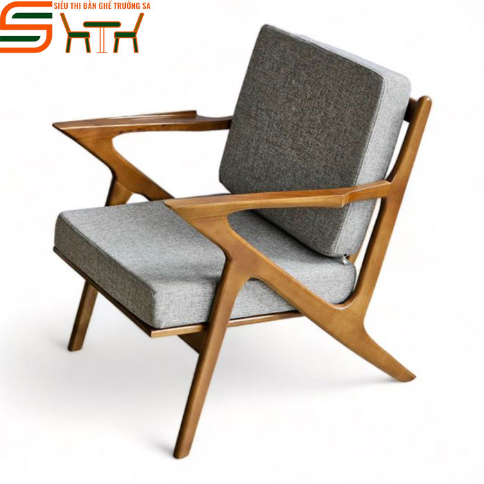 Ghế bành khung gỗ cao su ST20 bọc nệm vải