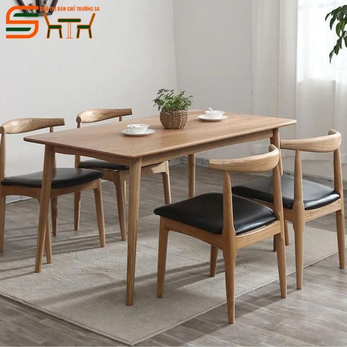 Bộ bàn ăn 4 ghế gỗ cao su STBA405