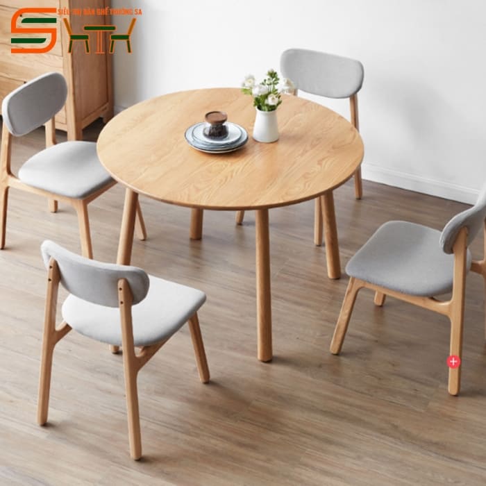 Bộ bàn ăn 4 ghế bọc nỉ cao cấp – STBA414