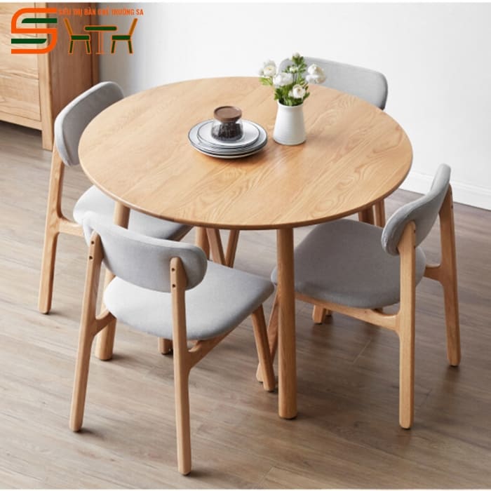 Bộ bàn ăn 4 ghế bọc nỉ cao cấp – STBA414