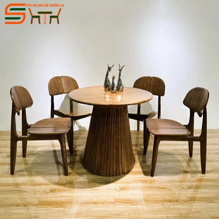 Bộ bàn ăn 4 ghế gỗ tần bì phong cách Bắc Âu – STBA416