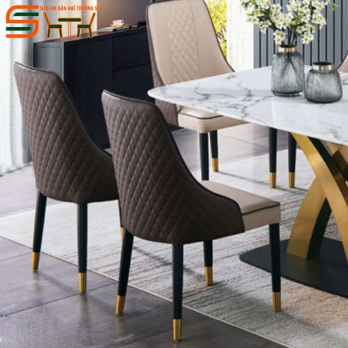 Bộ bàn ăn 6 ghế mặt đá cao cấp STBA605