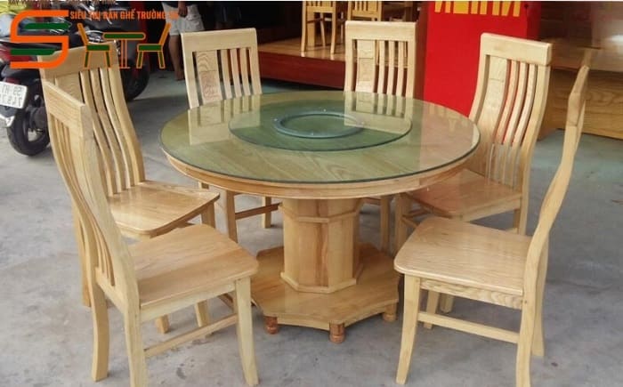 Bộ bàn ăn tròn xoay hiện đại 6 ghế – STBA612