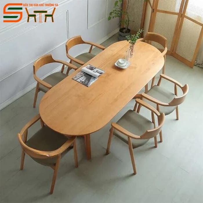 Bộ bàn ăn 6 ghế gỗ cao su – STBA615