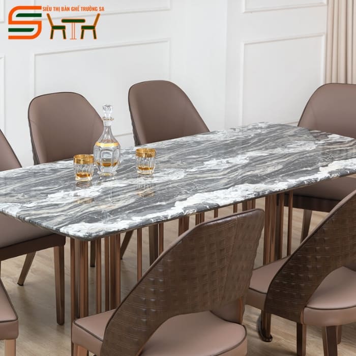 Bộ bàn ăn mặt đá Marble 8 ghế – STBA813
