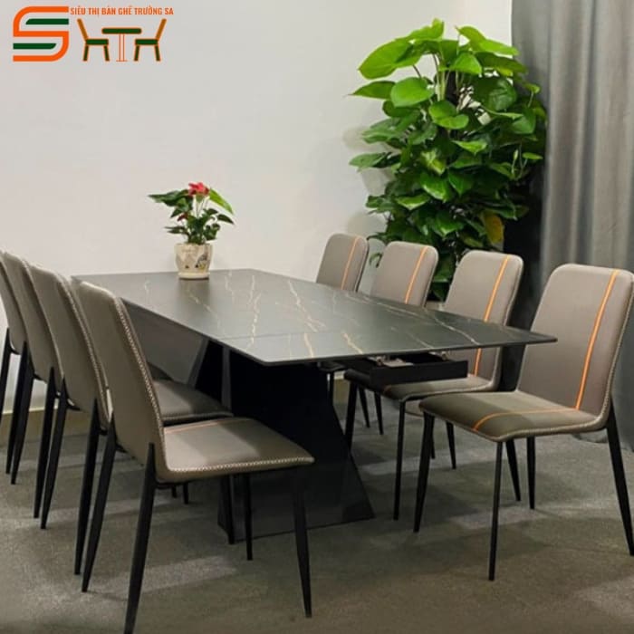 Bộ bàn ăn thông minh kéo dài 8 ghế – STBA806